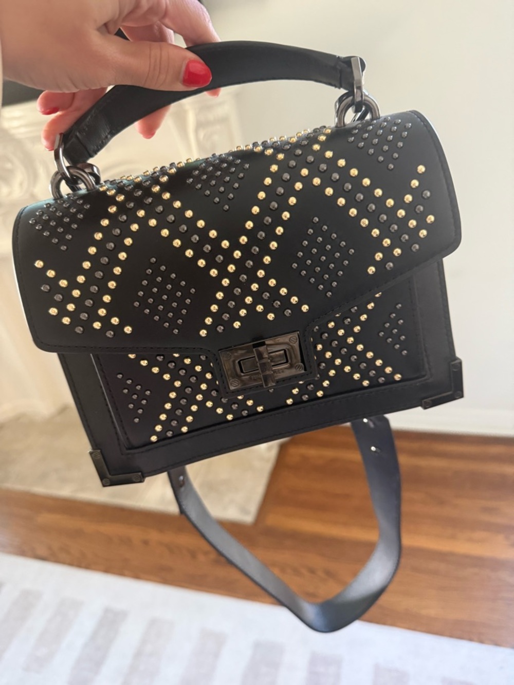 The Kooples “Small Emily” Studded Leather Crossbody Bag
